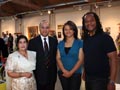 Choudhary and Zahida Rangzeb with Coll Bell and his daughter - click on image to enlarge 